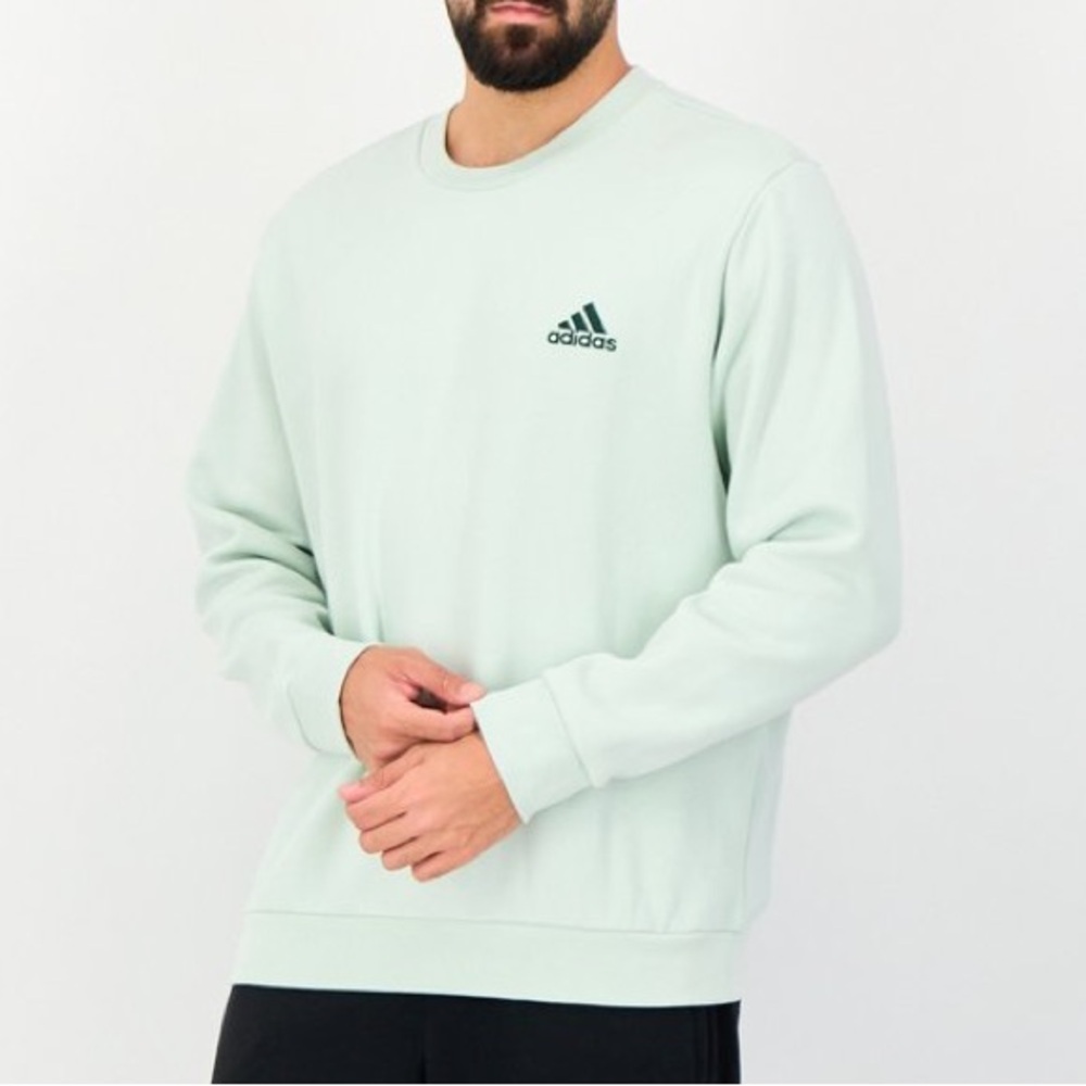 •nwot• adidas unisex mint green cotton blend fleece crewneck pullover sweatshirt